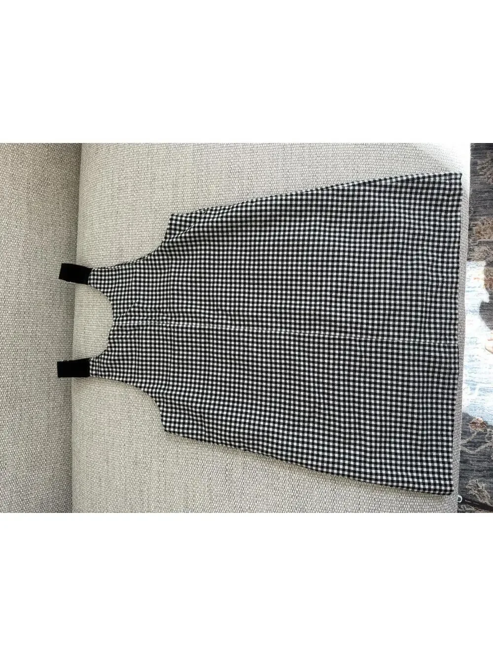 M&S Black White Gingham Pinafore Dress Size 10-11 Years Adjustable Straps